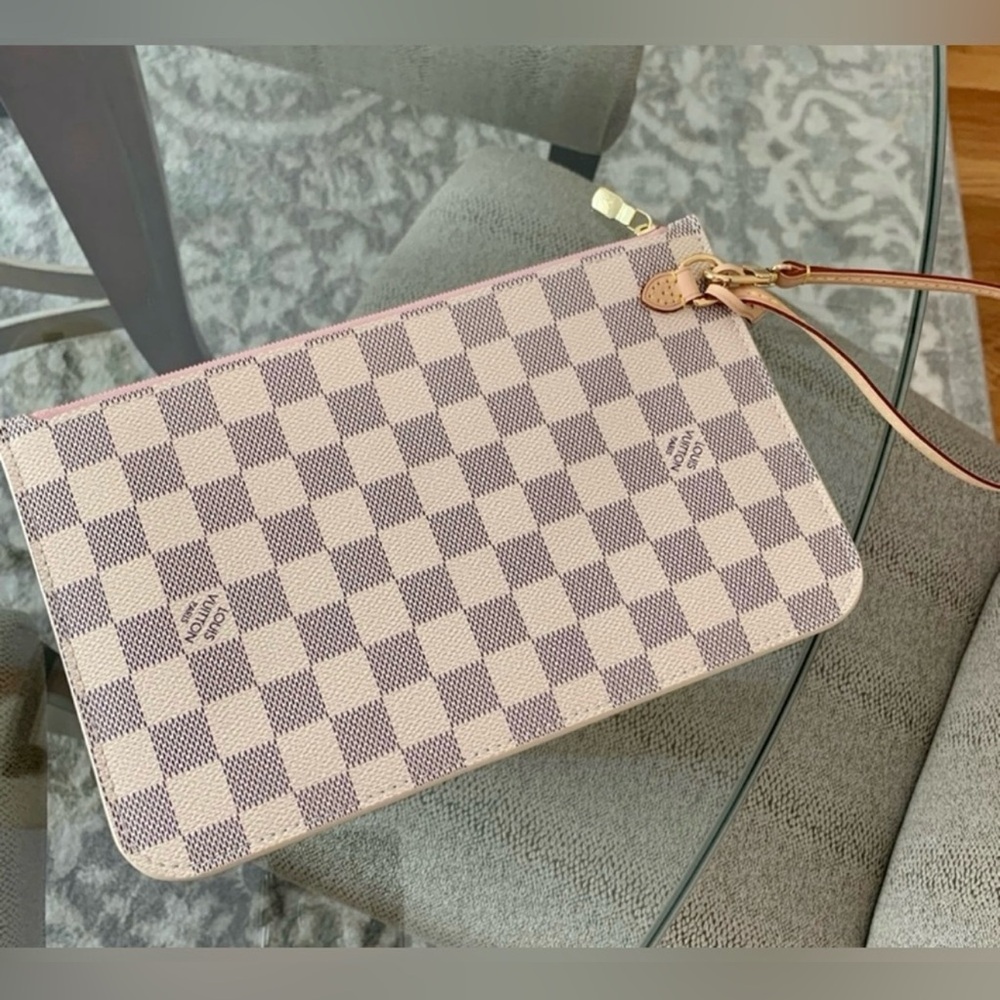 Authentic NEW Louis Vuitton Neverfull GM damier ebene pink ballerina lining